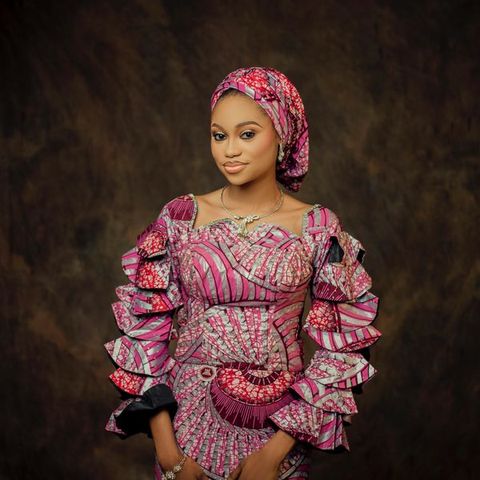 Ruffle Sleeve Ankara Gown